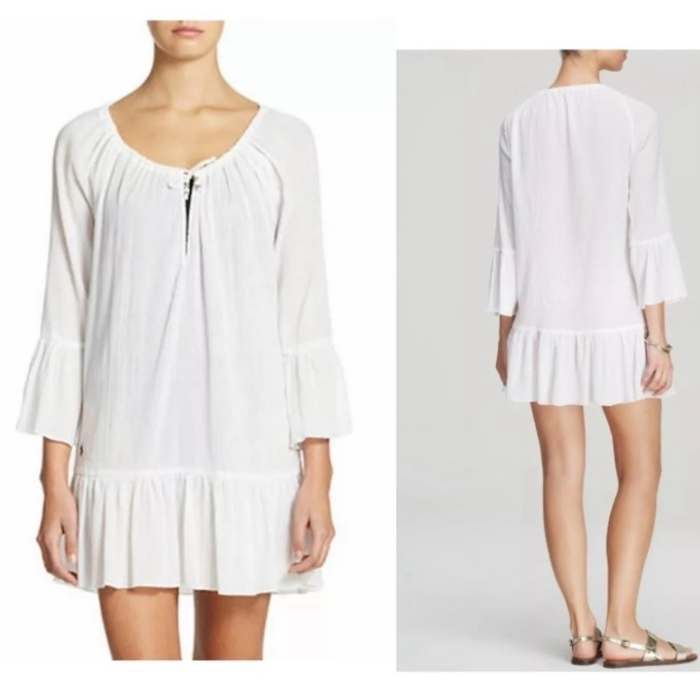 Polo Ralph Lauren Cotton Gauze Casey Swim Tunic Cover Up White Size M
